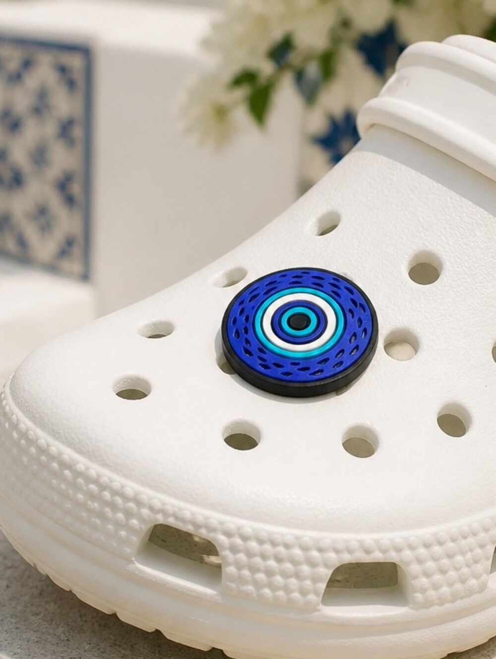 Evil Eye Croc Shoe Charm Nazar Protection Lucky Eye Talisman Round Jibbitz Style